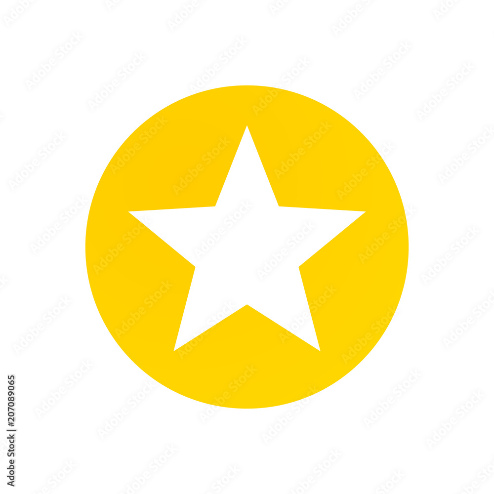 Simple bookmark circular icon with star inside Simple bookmark circular icon with star inside