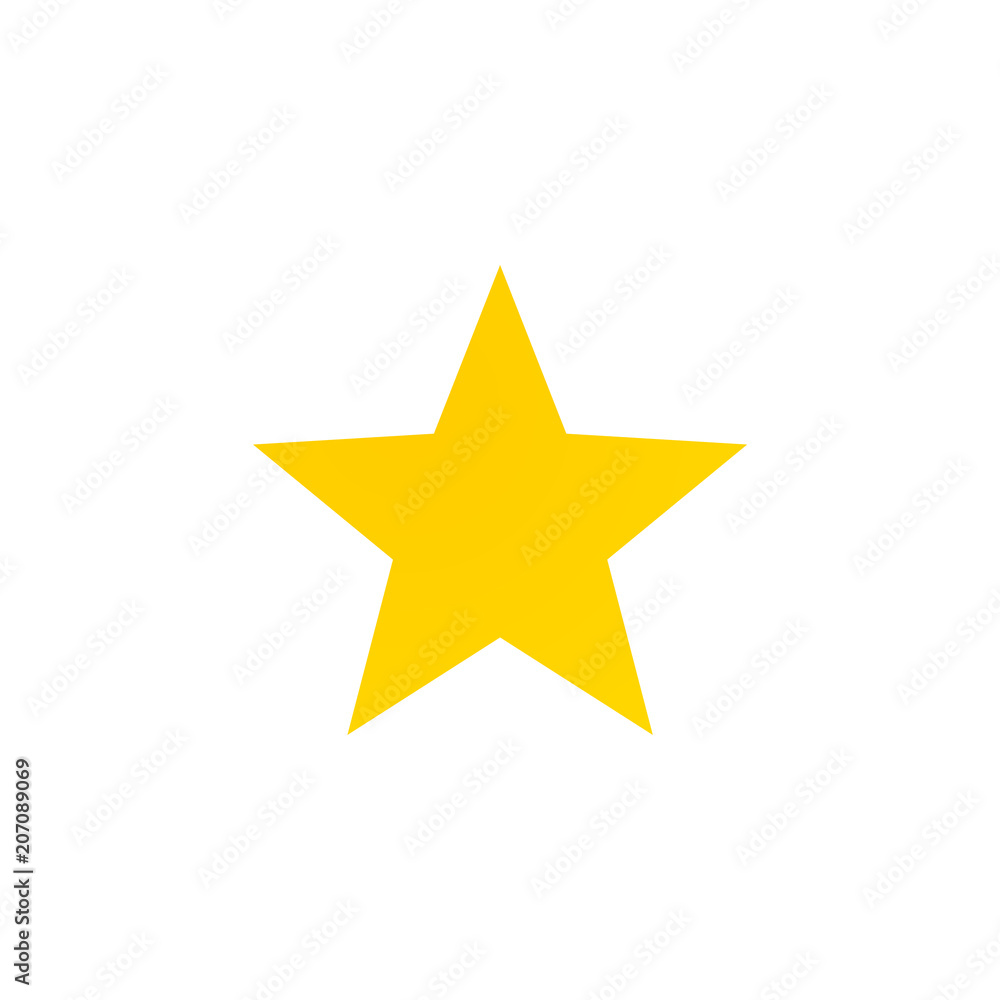 Flat yellow award star illustration. Rating icon Flat yellow award star illustration. Rating icon