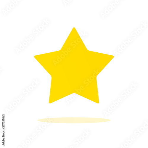 Yellow rating star icon. Golden bookmarck sign