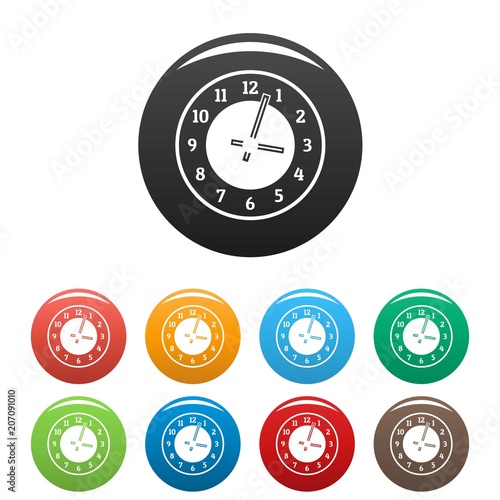 Clock concept icon. Simple illustration of clock concept vector icons set color isolated on white
