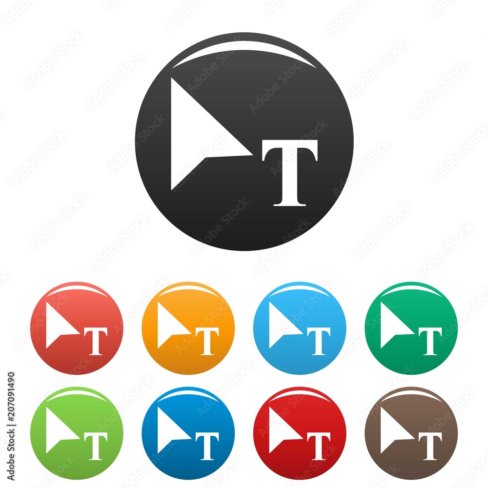Cursor icon. Simple illustration of cursor vector icons set color isolated on white Cursor icon. Simple illustration of cursor vector icons set color isolated on white