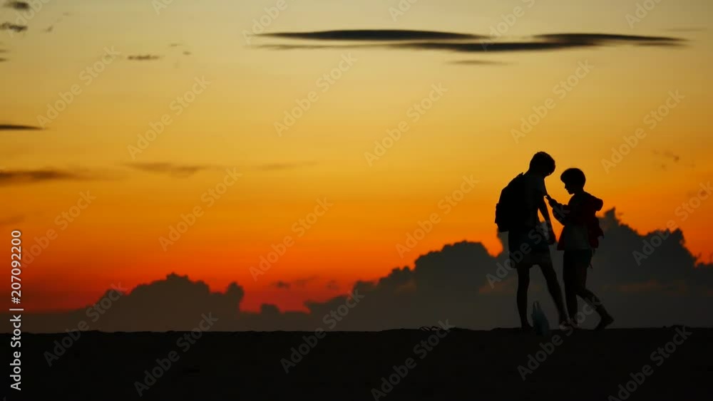 Travel Video The couple are showing a nice romantic moment in the sunset during the honeymoon at the tropical beach. Travel Video The couple are showing a nice romantic moment in the sunset during the honeymoon at the tropical beach.