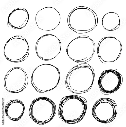 Hand drawn Sketch vector pencil circle set eps10