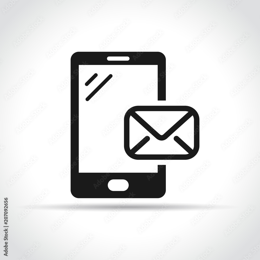 phone with envelope icon concept phone with envelope icon concept