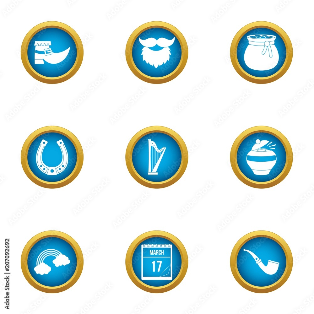 Magic style icons set. Flat set of 9 magic style vector icons for web isolated on white background