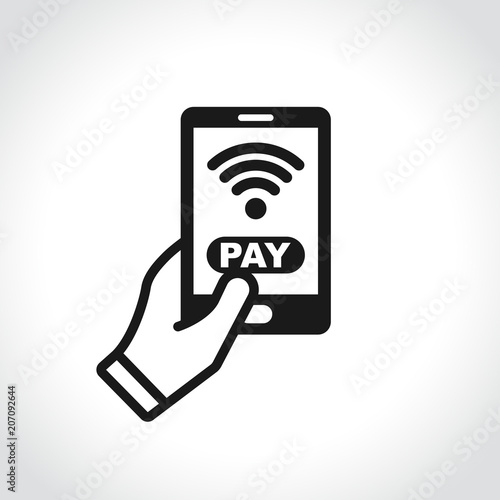 phone payment icon on white background