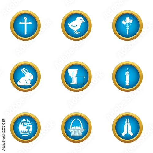 Free Download Easter day icons set. Flat set of 9 easter day vector icons for web isolated on white background - GFXLoad