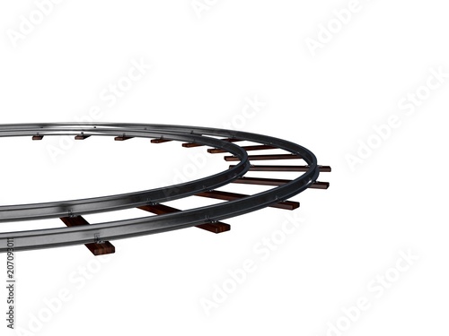 Round railway track. Isolat...