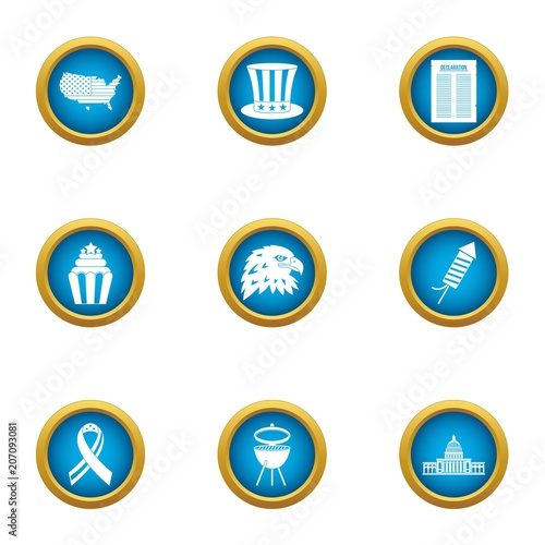 Northerner icons set. Flat set of 9 northerner vector icons for web isolated on white background