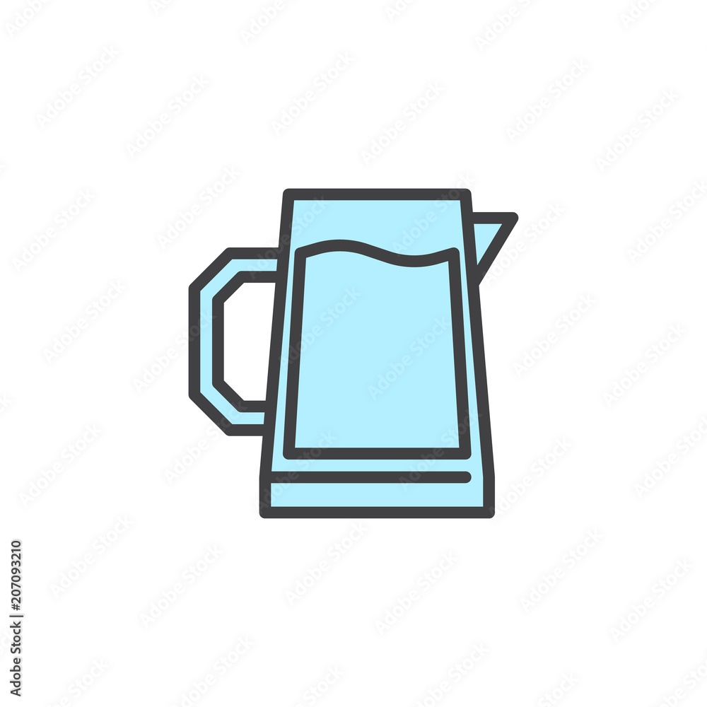 Water jug filled outline icon, line vector sign, linear colorful pictogram isolated on white. Pitcher symbol, logo illustration. Pixel perfect vector graphics Water jug filled outline icon, line vector sign, linear colorful pictogram isolated on white. Pitcher symbol, logo illustration. Pixel perfect vector graphics