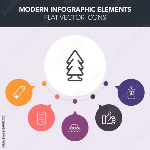 Modern, simple, colorful vector infographic background with pay, office, landscape, pen, nature, plant, success, channel, bill, forest, good, technology, morning, environment, like, green, tree icons