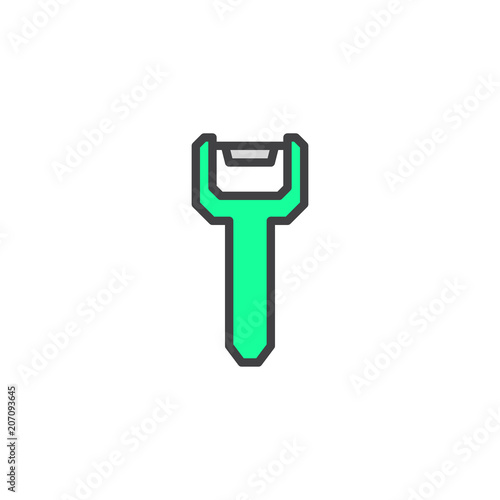 Potato peeler filled outline icon, line vector sign, linear colorful pictogram isolated on white. Kitchenware symbol, logo illustration. Pixel perfect vector graphics