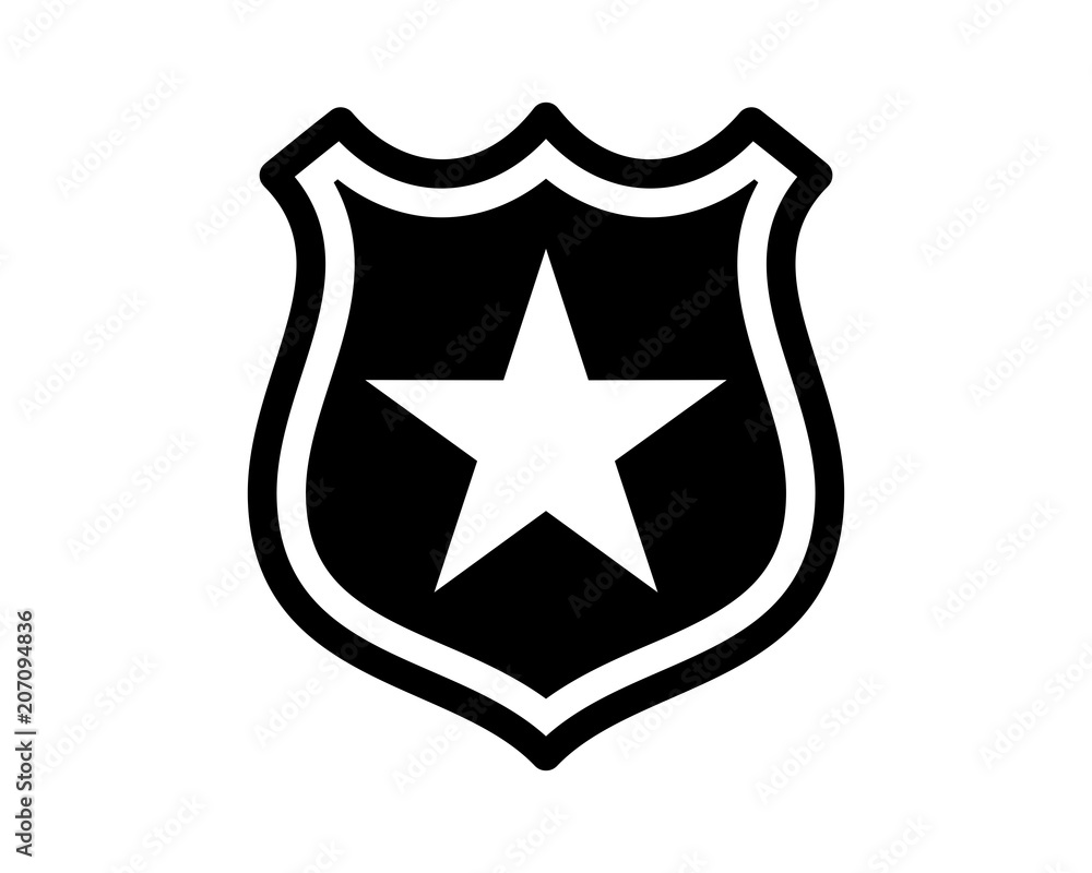 black shield star badge law sheriff deputy image vector icon logo black shield star badge law sheriff deputy image vector icon logo