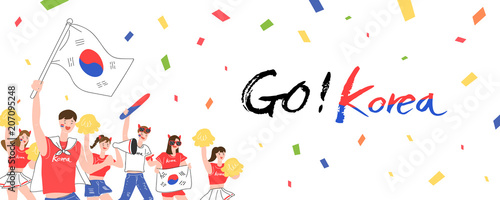 Happy fans are cheering for their team