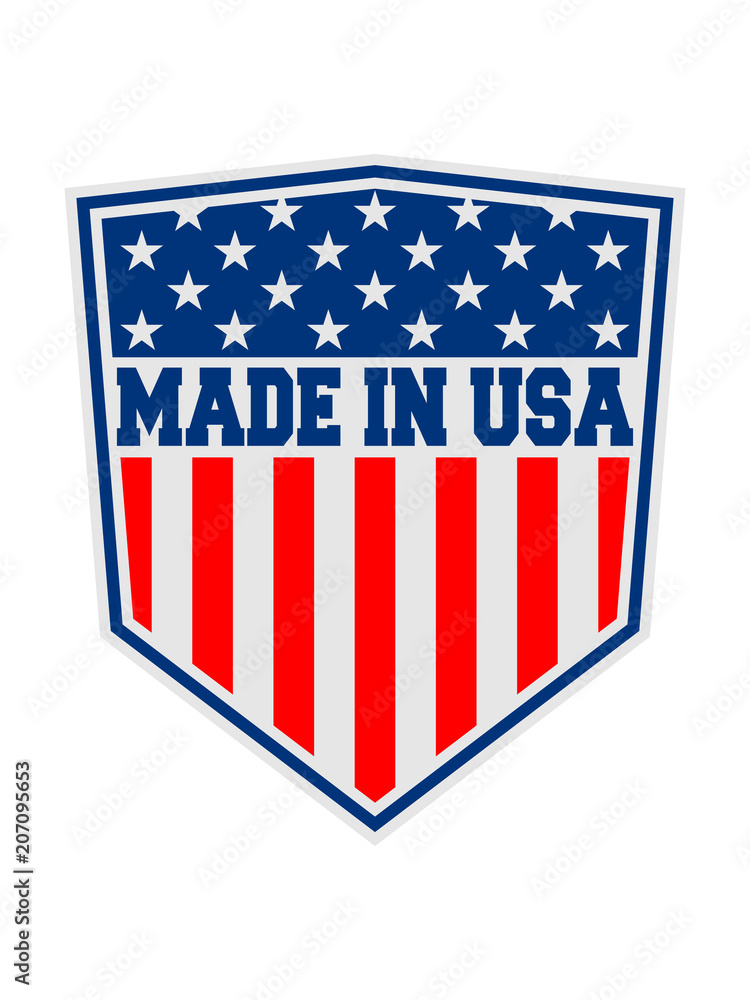 made in schild wappen emblem usa vereinigte staaten amerika 3 farben nation blau weiß rot flagge design logo cool made in schild wappen emblem usa vereinigte staaten amerika 3 farben nation blau weiß rot flagge design logo cool