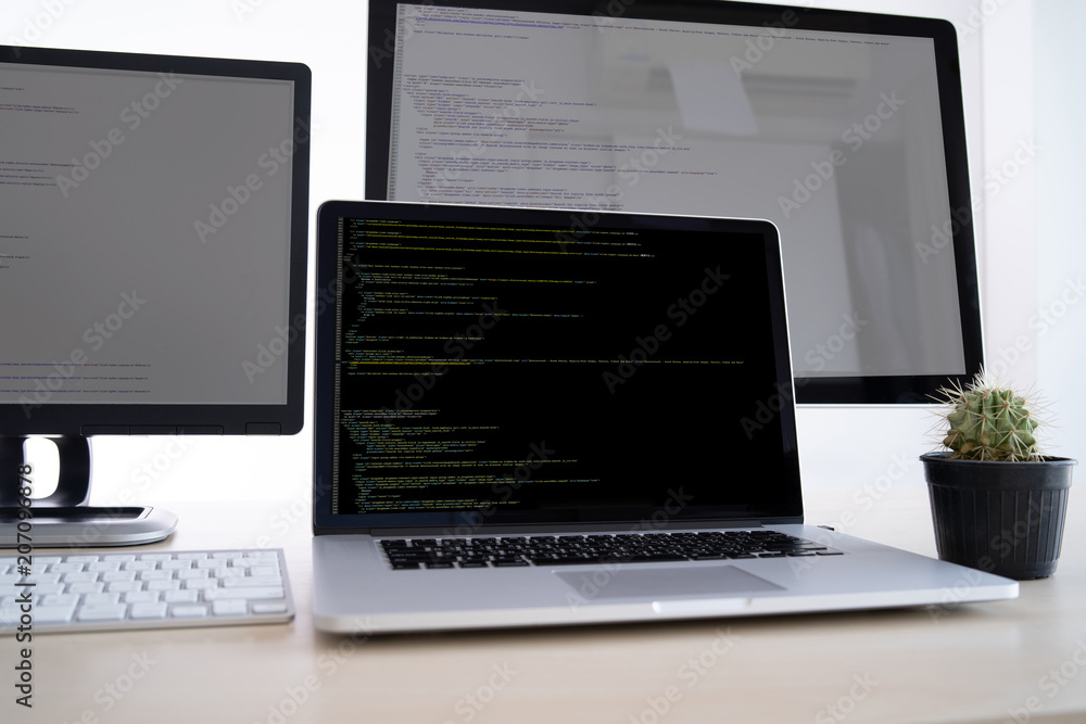 Programmer working Developing programming technologies Web Design Online Technology Programmer working Developing programming technologies Web Design Online Technology