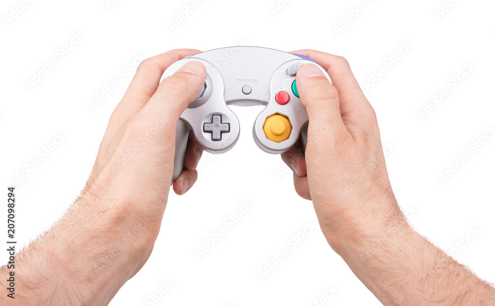 Fototapeta premium Video game controller on white background