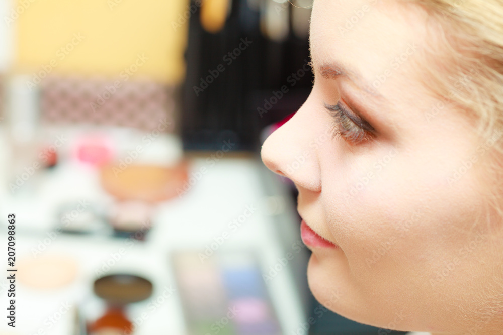 Woman with full make up, closeup Woman with full make up, closeup
