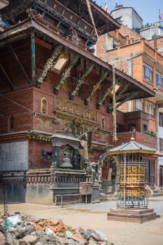 Buddhist temple in Nepal with pile of rubble