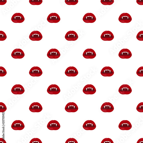 Seamless pattern of vampire lips.
