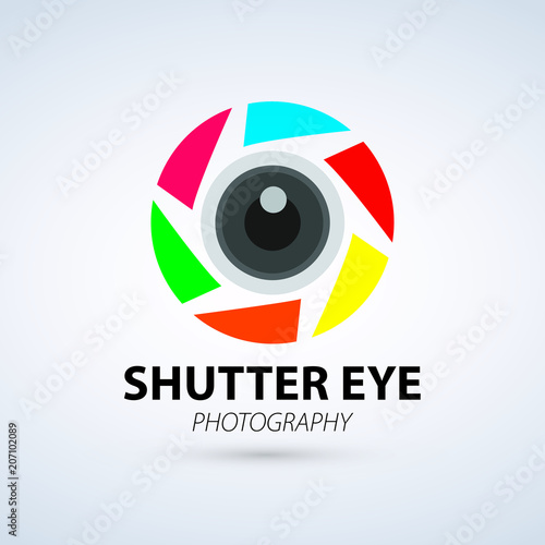 Shutter Eye Logo template photography studio, photographer, photo. Company, brand, branding, corporate, identity, logotype. Clean and modern style