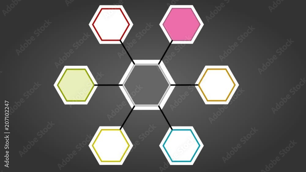 Hexagons being colored one by one by lighting spot Hexagons being colored one by one by lighting spot