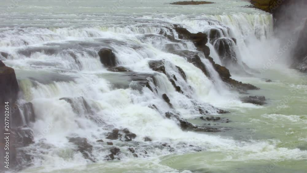 The famous Gullfoss waterfall in Iceland. The famous Gullfoss waterfall in Iceland.