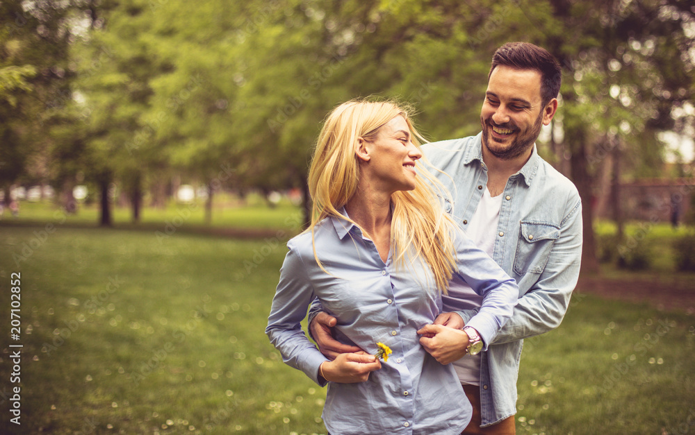 Fototapeta premium Couple on meadow.