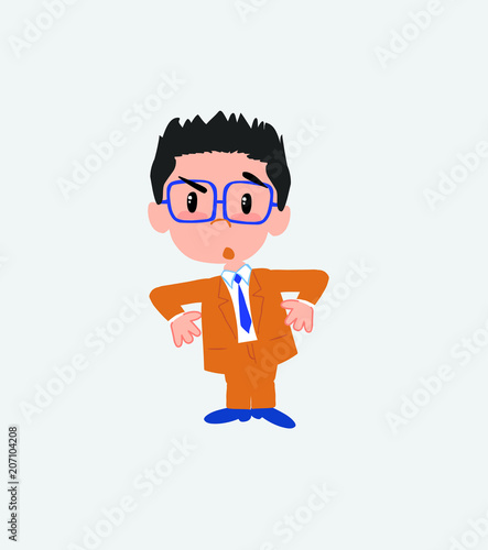 Businessman with glasses with an expression of unpleasant surprise.