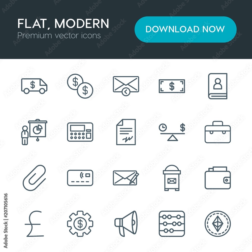 Modern Simple Set of business, money, email Vector outline Icons. Contains such Icons as cash, mail, wealth, full, business, digital and more on white background. Fully Editable. Pixel Perfect Modern Simple Set of business, money, email Vector outline Icons. Contains such Icons as cash, mail, wealth, full, business, digital and more on white background. Fully Editable. Pixel Perfect