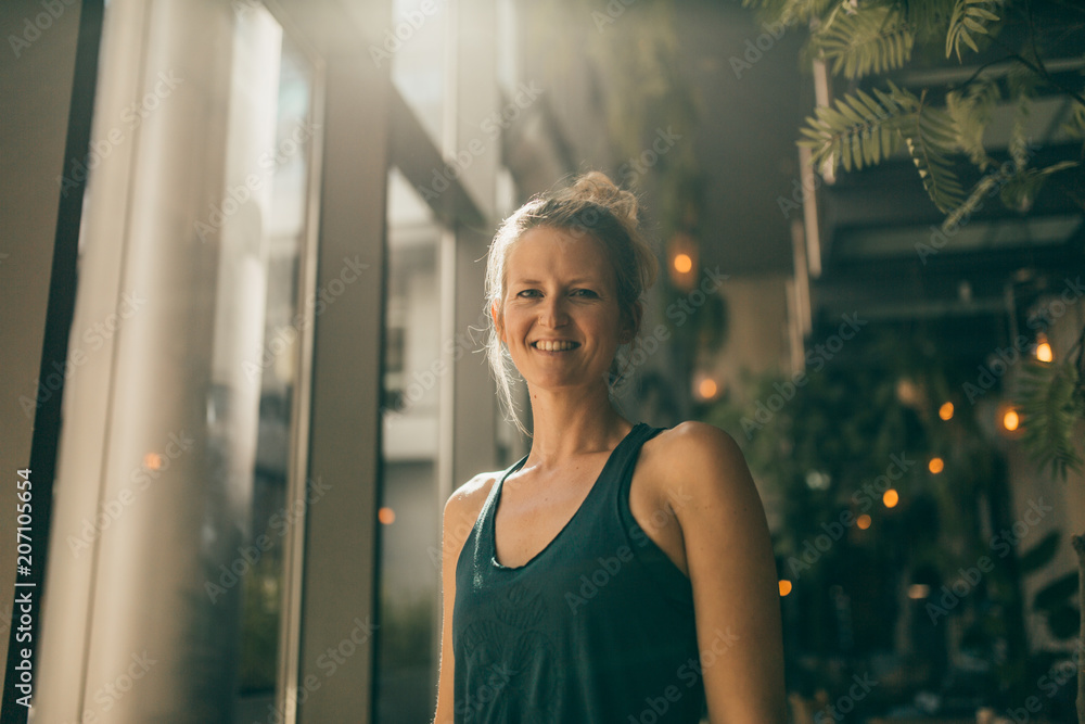 Portrait of an attractive and natural yoga woman