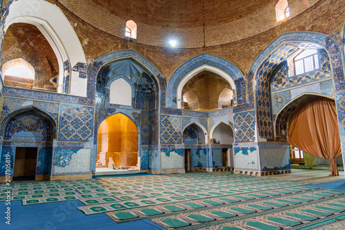 View of interior Blue Mosque in Tabriz. East Azerbaijan province. Iran photo