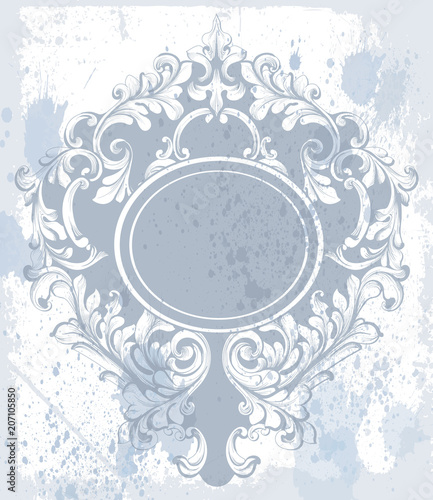 Vintage baroque ornament Vector. Classic old carved frame decors. Baroque sophisticated designs