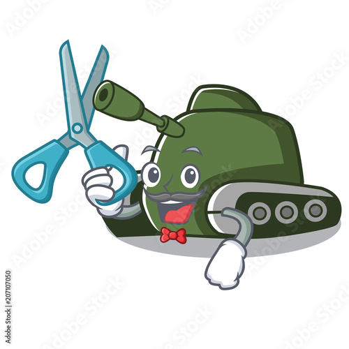 Barber tank character cartoon style