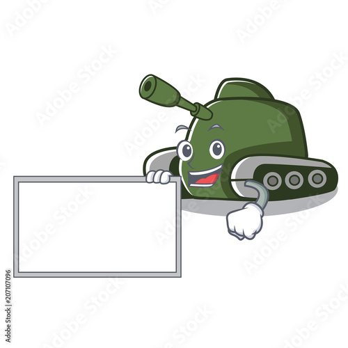 With board tank character cartoon style