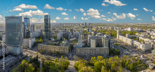 Panorama of Warsaw from a bird's eye view