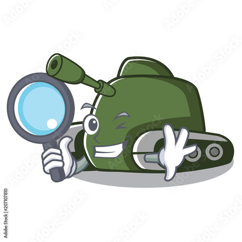 Detective tank character cartoon style