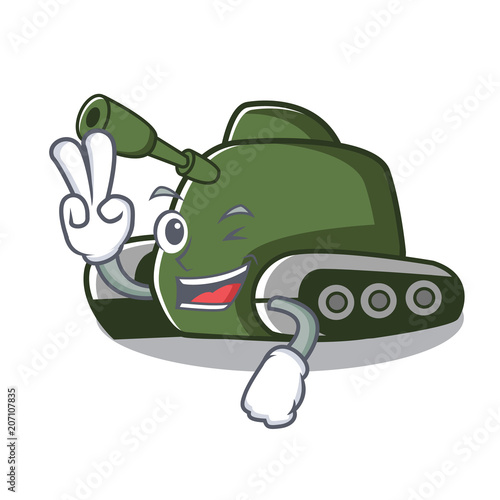 Two finger tank character cartoon style