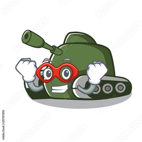 Super hero tank character cartoon style