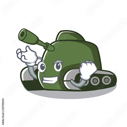 Successful tank character cartoon style