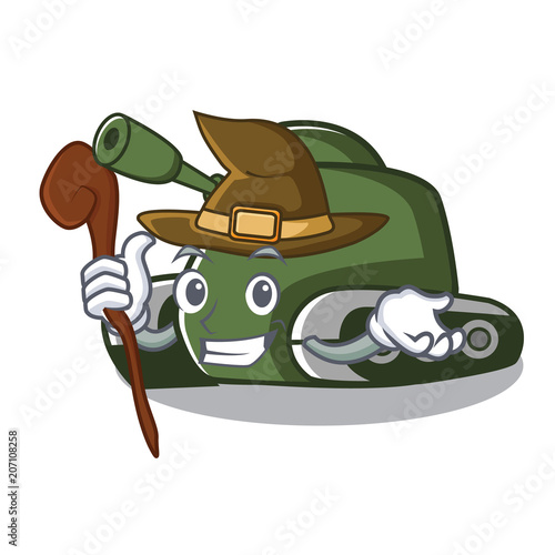 Witch tank mascot cartoon style