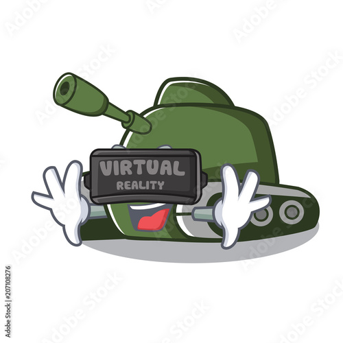 Virtual reality tank mascot cartoon style photo