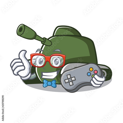 Gamer tank mascot cartoon style photo