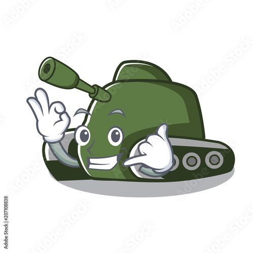 Call me tank mascot cartoon style photo