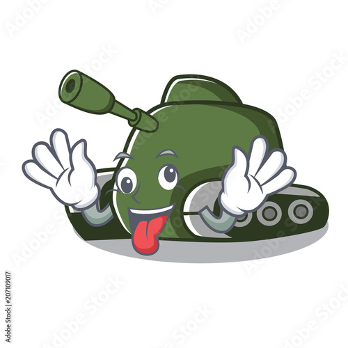 Crazy tank mascot cartoon style photo