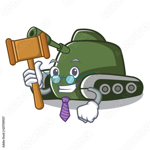 Judge tank mascot cartoon style