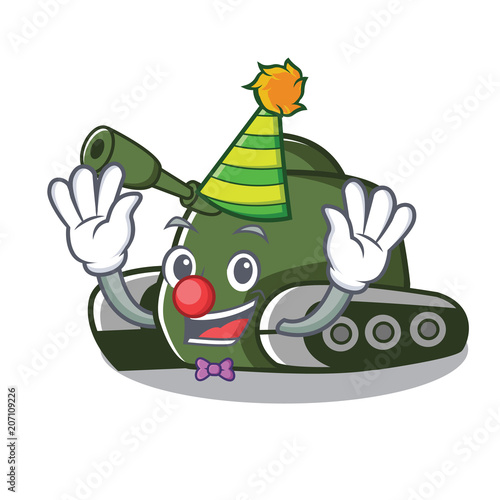 Clown tank mascot cartoon style photo