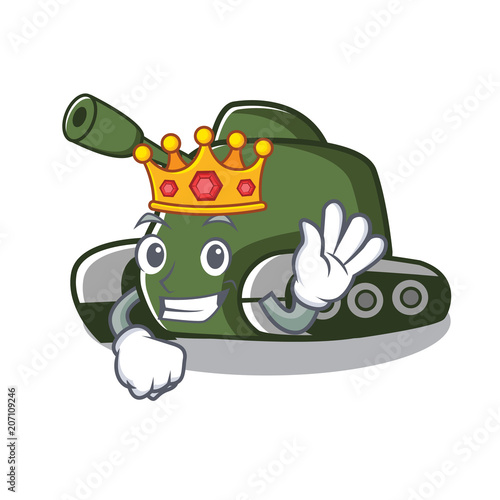 King tank mascot cartoon style