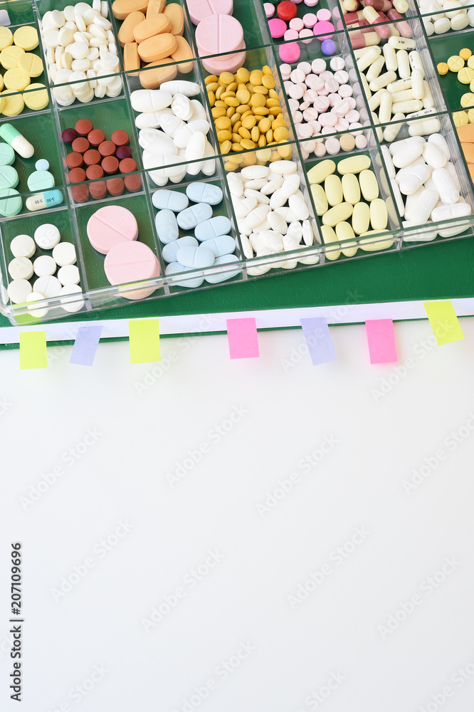 close up of different medication for background close up of different medication for background