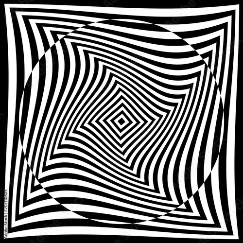 Fototapeta torsion illusion pattern, optical geometric design
